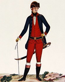 Ejemplo ilustrado de un soldado brasileño de tropa de ordenanza de 1770