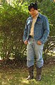 A man shown wearing a jean jacket as part of a "Canadian tuxedo" in 2007