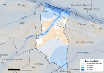 Carte des zones inondables.