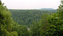 View looking northeast across the park from a scenic overlook just off SR 136