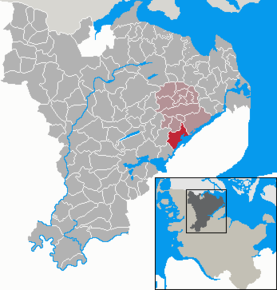 Poziția Ulsnis pe harta districtului Schleswig-Flensburg