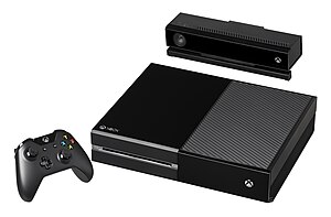 Ur-Modell der Xbox One mit Kinect-Kamera und dazugehörigem Gamepad