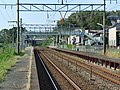 A view of the platforms and tracks.