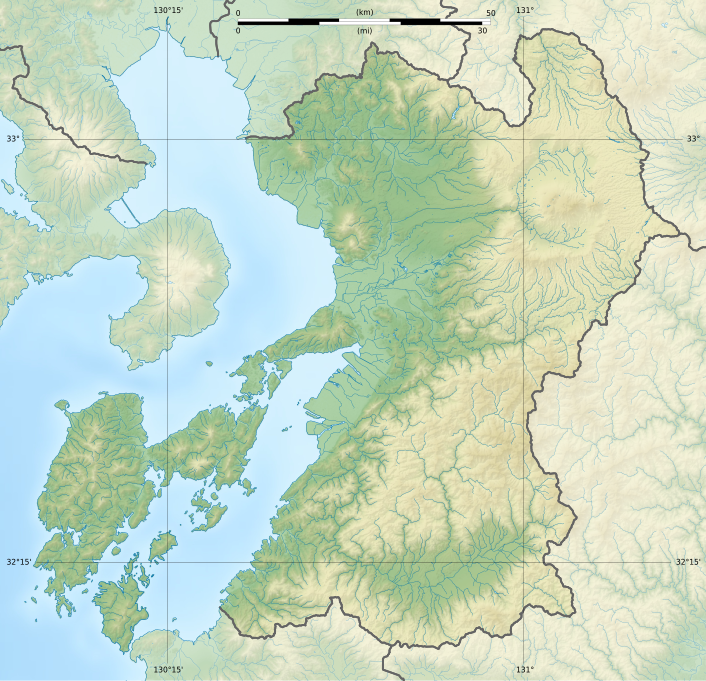 宇土半島付近の地形図