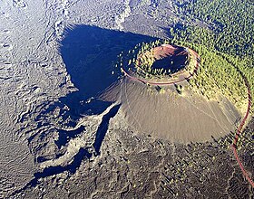 Vue aérienne du Lava Butte.