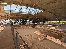 Photograph of Mycenaean ruins – the foundations of a wall.