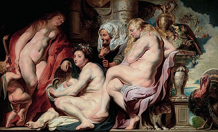 Kekrops døtre finner barnet Erickthonius av Jacob Jordaens (1617)