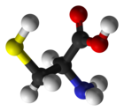 Molecuulmodel van L-cysteïne