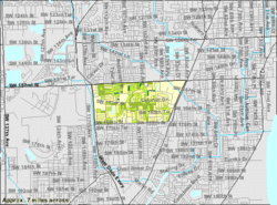 U.S. Census Bureau map showing CDP boundaries