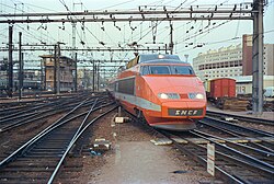 TGV Sud-Est близ Лионского вокзала (1987 год)