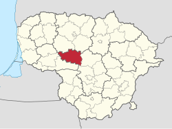 Location of Raseiniai district municipality within Lithuania