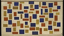 Theo van Doesburg, 1918, Composición XI, óleo en lienzo, 57 x 101 cm