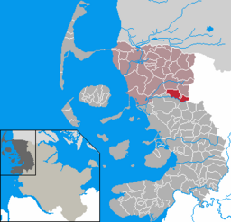 Läget för kommunen Enge-Sande i Kreis Nordfriesland