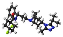 Ball-and-stick model of the maraviroc molecule