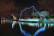 The Port with the Ministry of Defense at night.