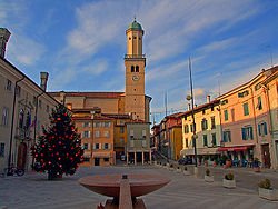 Main square in Cormons, renovated by the architect Boris Podrecca