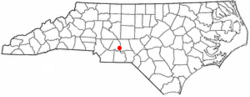 Location of Norwood, North Carolina