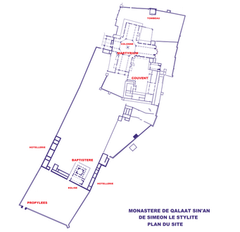 Plan d'ensemble du monastère de Siméon.