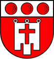 Kirchenfahne im Wappen von Wallersheim DE