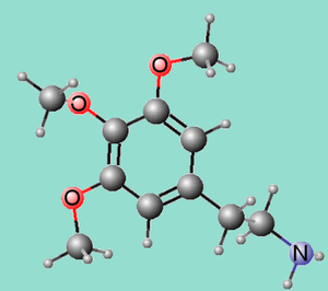 Chemical structure of mescaline