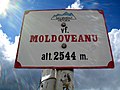 A Moldoveanu-csúcsot jelző tábla