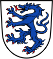 Wappen des pfalzgräflichen Kraiburger Seitenzweiges des Hauses Ortenburg mit blauem Panther