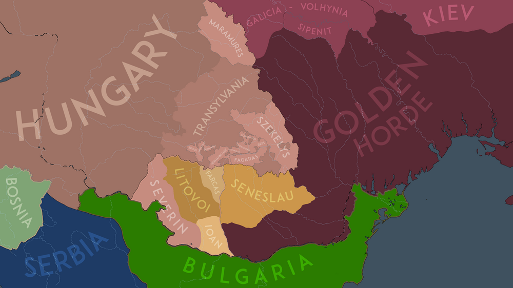 The Vlach polities in 1246 AD, as described by the Diploma of the Joannites.