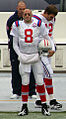 Hoyer (8) et Tom Brady (12) en octobre 2009.