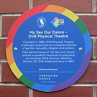 Plaque 6 on the wall of Yorkshire Dance, St Peter's Square