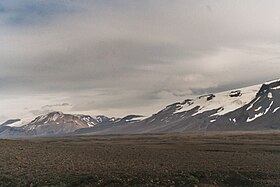 Vue sur les contreforts du Langjökull depuis la Kaldidalsvegur.