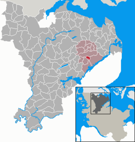 Poziția Nottfeld pe harta districtului Schleswig-Flensburg