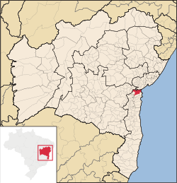 Localização de Valença na Bahia