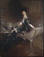 Consuelo, Duquesa de Marlborough e o filho Lorde Ivor Spencer-Churchill (pintura de Giovanni Boldini)