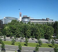 Le Palais des droits de l'homme.