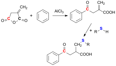 Friedel-Crafts-Acylierung mit Itaconsäureanhydrid