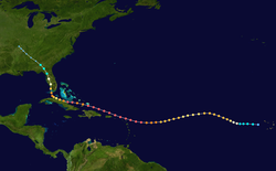 Parcours de l’ouragan Irma.