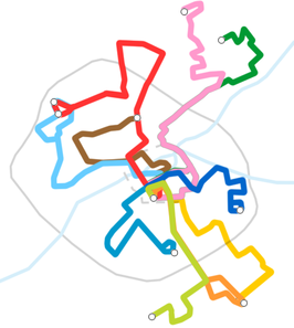 Netwerkkaart stadsnet Kortrijk (verouderd)