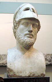 Marvel portrait bust of Pericles — Roman copy of an original portrait by Kresilas (British Museum, London)