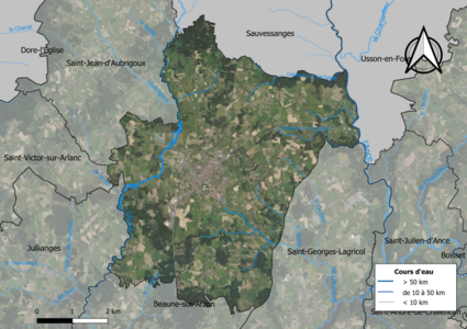 Vue aérienne du territoire communal.