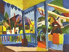 Terrasse à Saint-Germain par August Macke en 1914.