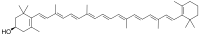 Structuurformule van bèta-kryptoxanthine