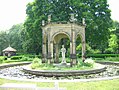 Grotto and statue of Harmonia in the Harmony Society gardens in Old Economy Village, PA, on June 16, 2007.