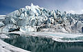 The mouth of the great Matanuska Glacier in Alaska, taken by photographer Sbork. The glacier, which flows about a foot (30 cm) each day, is more than 100 square miles (260 sq km) in area.