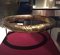 The gilded silver diadem of Philip II, found in his tomb at Vergina.