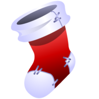 Animated depiction of a red-and-white Christmas stocking