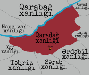 Qaradağ xanlığı sərhədləri ilə