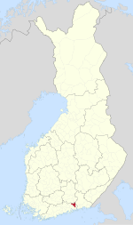 Location o Lapinjärvi in Finland