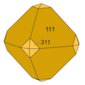 2. Kombination aus Oktaeder {111} und Ikositetraeder {311} nach Flink[10]