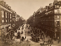 Boulevard Montmartre em 1870.