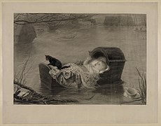 Neno nun moisés. Gravado de John E. Millais.